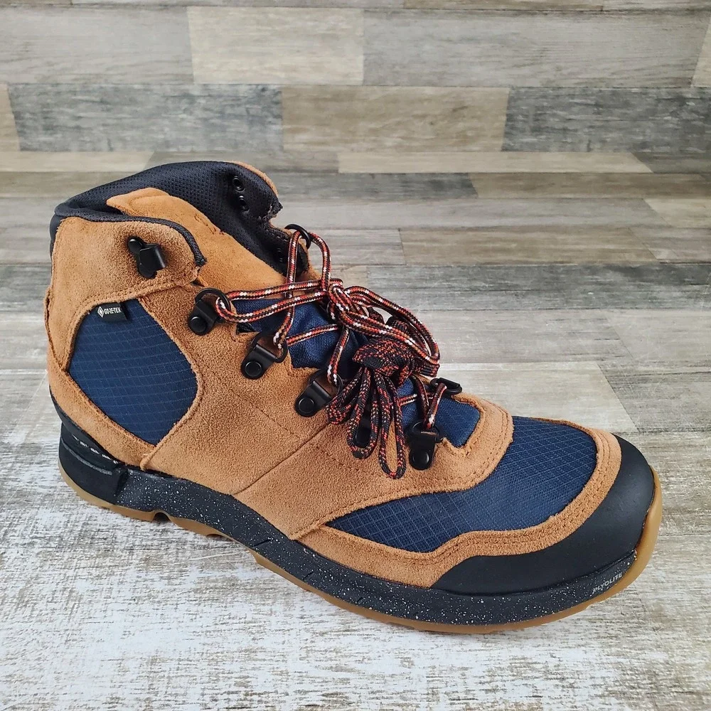 Danner Free Spirit Hiking Boots Sz 11.5 Brown Navy Mid Top Round Toe